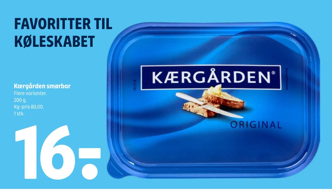 Kærgården smørbar Flere varianter. 200 g. Kg-pris 80,00. 1 stk. – Coop 365discount