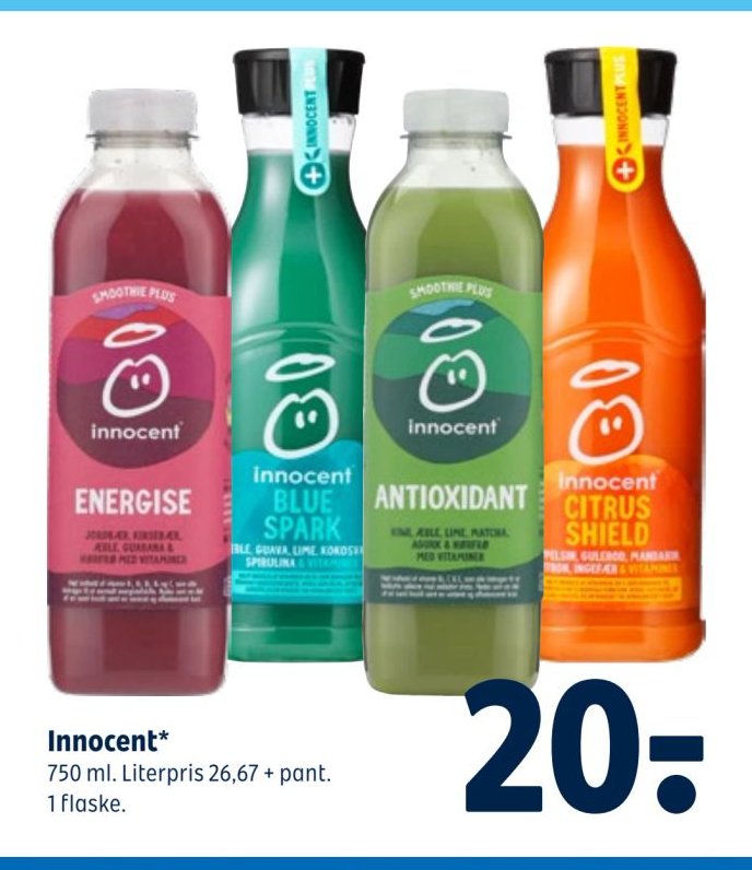 Innocent* 750 ml. Literpris 26,67 + pant. 1 flaske. – Coop 365discount