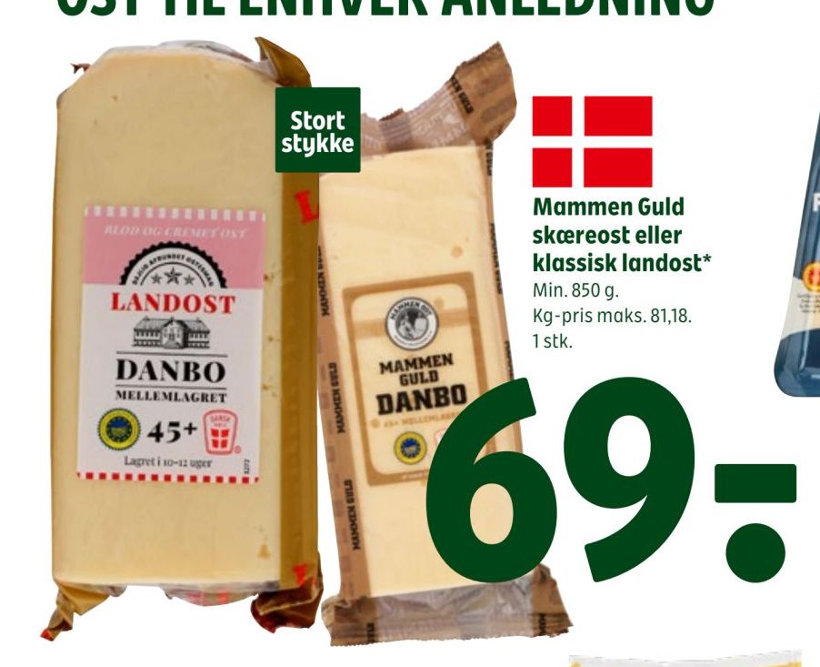 Mammen Guld skæreost eller klassisk landost* Min. 850 g. – Coop 365discount