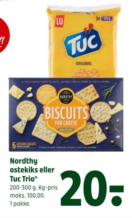 Nordthy ostekiks eller Tuc Trio* 200-300 g. – Coop 365discount