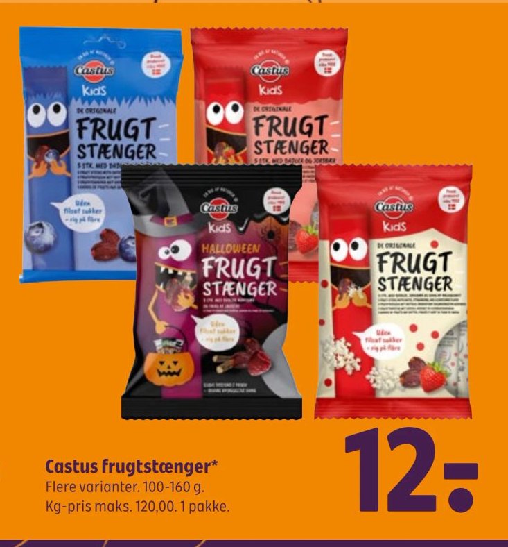 Castus frugtstænger* Flere varianter. 100-160 g. – Coop 365discount