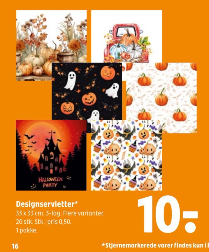 Designservietter* 33 x 33 cm. 3-lag. Flere varianter. 20 stk. Stk.-pris 0,50. 1 pakke. – Coop 365discount