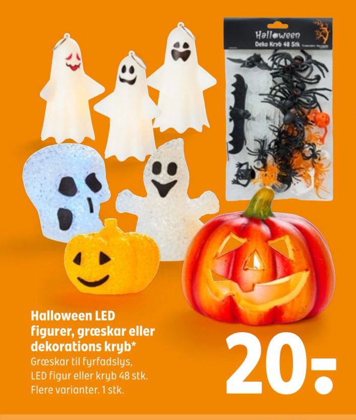 Halloween LED figurer, græskar eller dekorations kryb* Græskar til fyrfadslys, LED figur eller kryb 48 stk. Flere varianter. 1 stk. – Coop 365discount