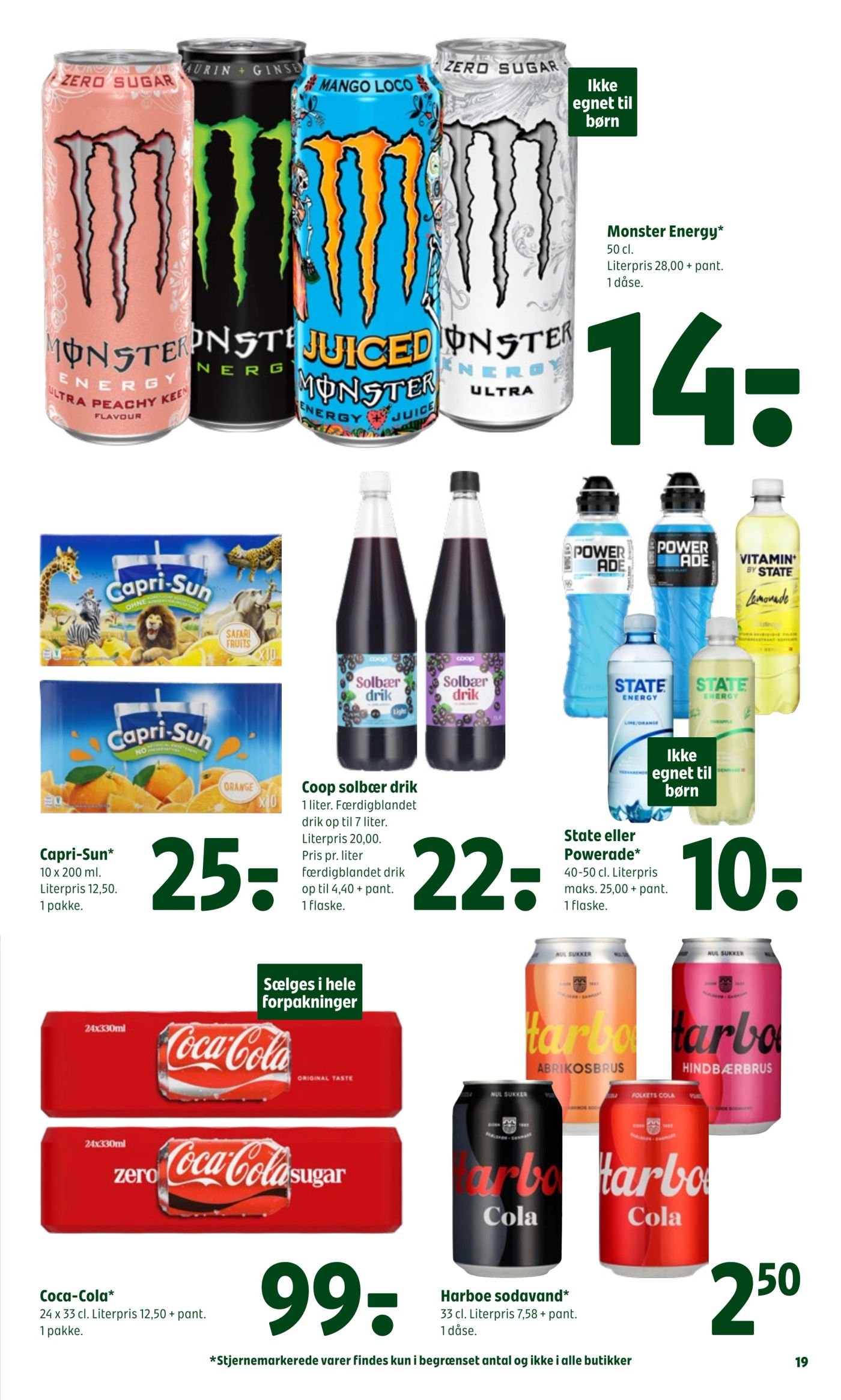 State eller Powerade* 40-50 cl. Literpris maks. 25,00 + pant. 1 flaske. – Coop 365discount