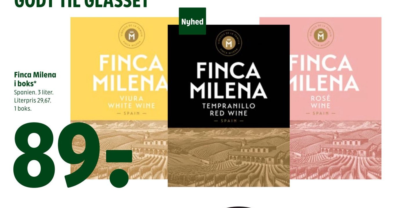 Finca Milena i boks* Spanien. 3 liter. Literpris 29,67. 1 boks. – Coop 365discount