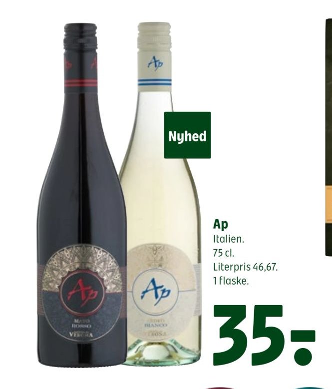 Ap Italien. 75 cl. Literpris 46,67. 1 flaske. – Coop 365discount