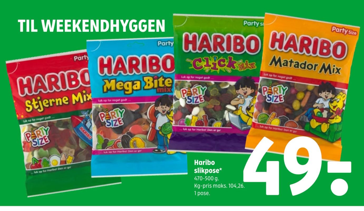 Haribo slikpose* 470-500 g. – Coop 365discount