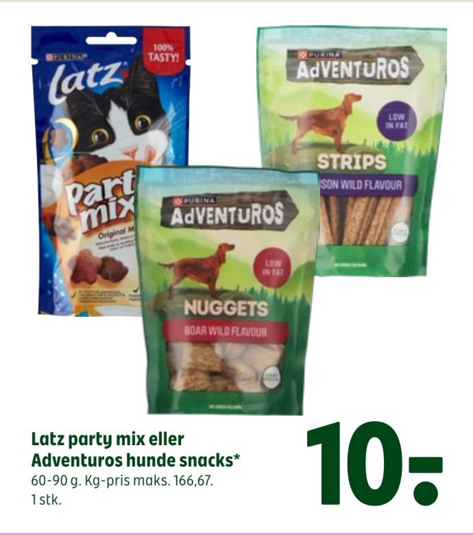 Latz party mix eller Adventuros hunde snacks* – Coop 365discount