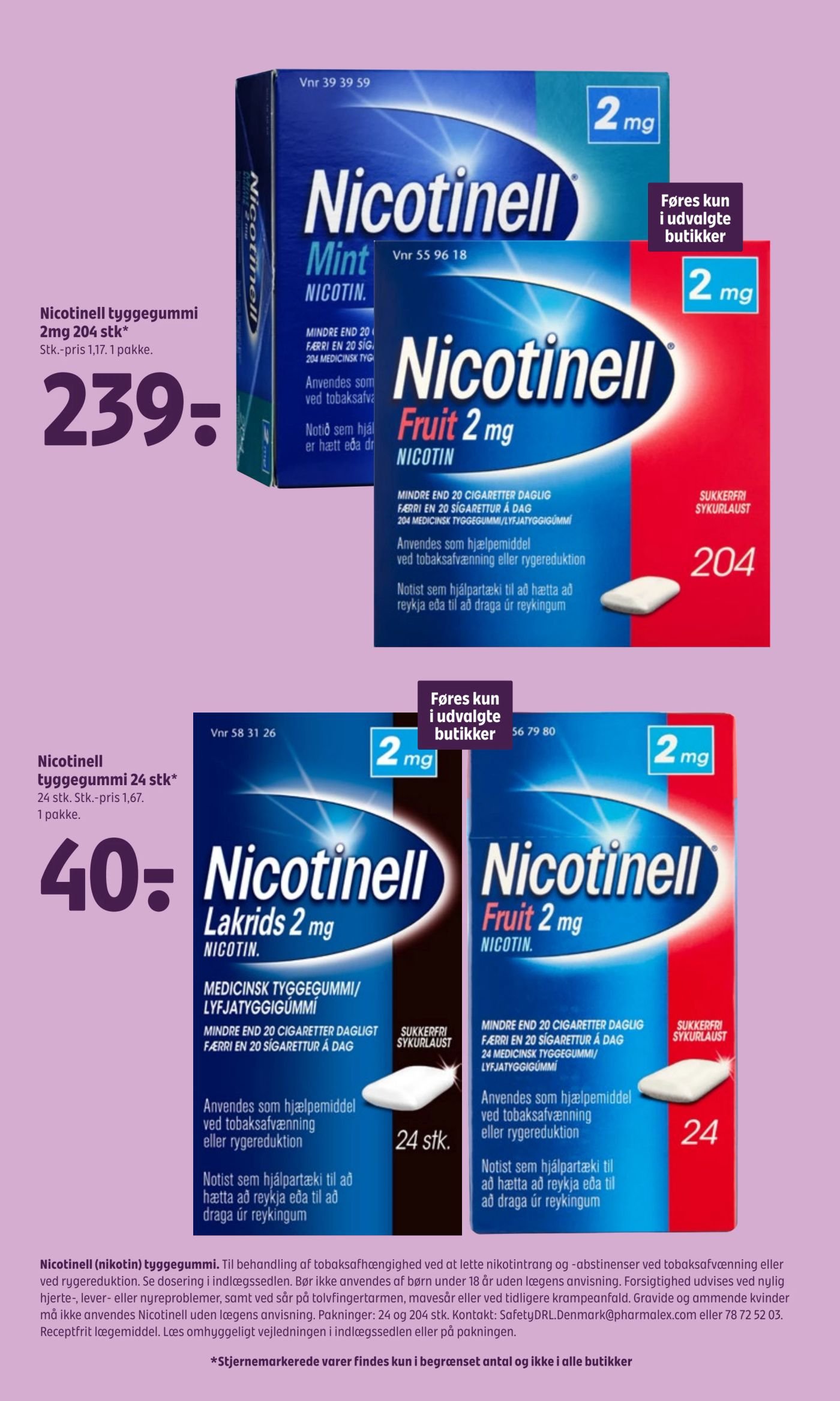 Nicotinell tyggegummi 24 stk – Coop 365discount