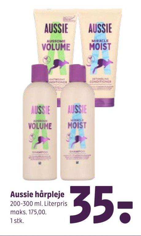 Aussie hårpleje 200-300 ml. Literpris maks. 175,00. 1 stk. – Coop 365discount