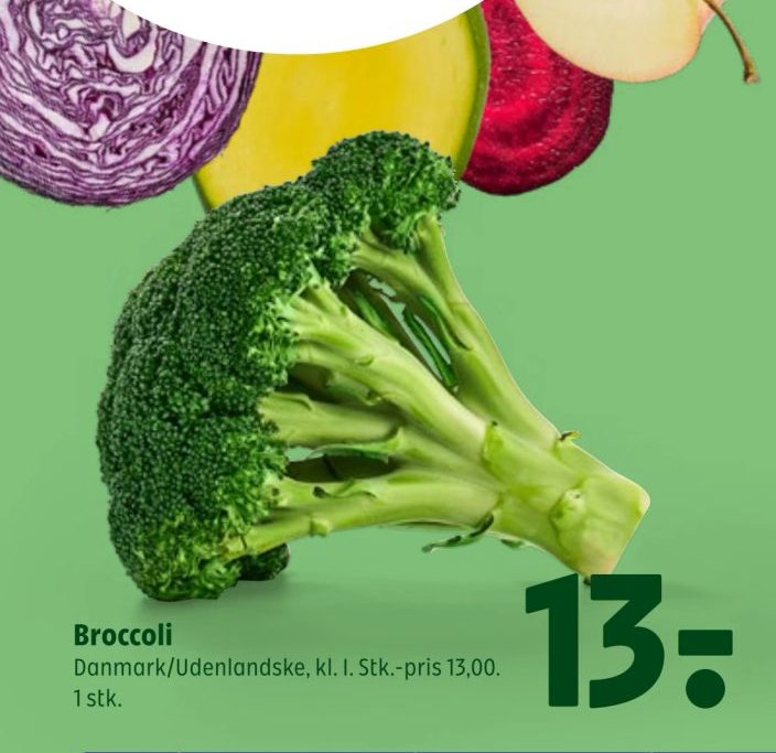 Broccoli Danmark/Udenlandske, kl. I. Stk.-pris 13,00. 1 stk. – Coop 365discount