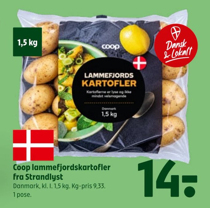 Coop lammefjordskartofler fra Strandlust Danmark, kl. I. 1,5 kg. – Coop 365discount