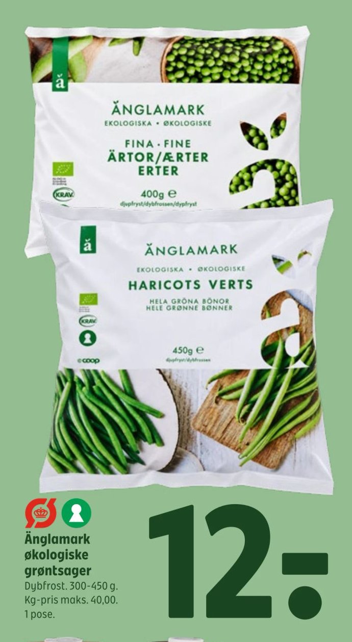 Änglamark økologiske grøntsager Dubfrost, 300-450 g. Kg-pris maks. 40,00. 1 pose. – Coop 365discount