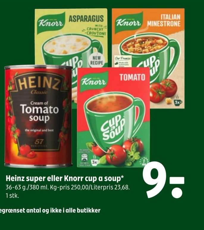 Heinz super eller Knorr cup a soup* – Coop 365discount