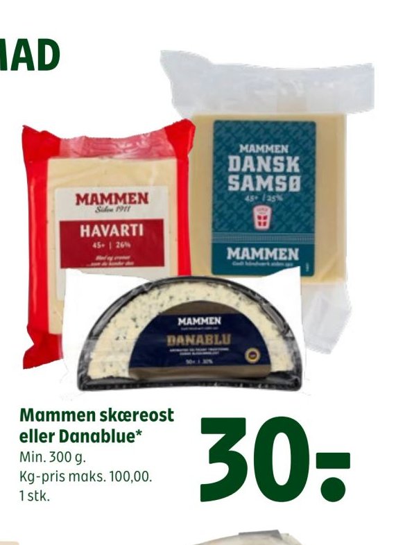 Mammen skæreost eller Danablue – Coop 365discount