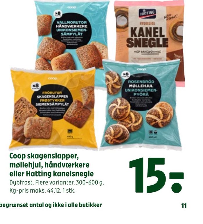 Coop skagenslapper, møllehjul, håndværkere eller Hatting kanelsnegle – Coop 365discount