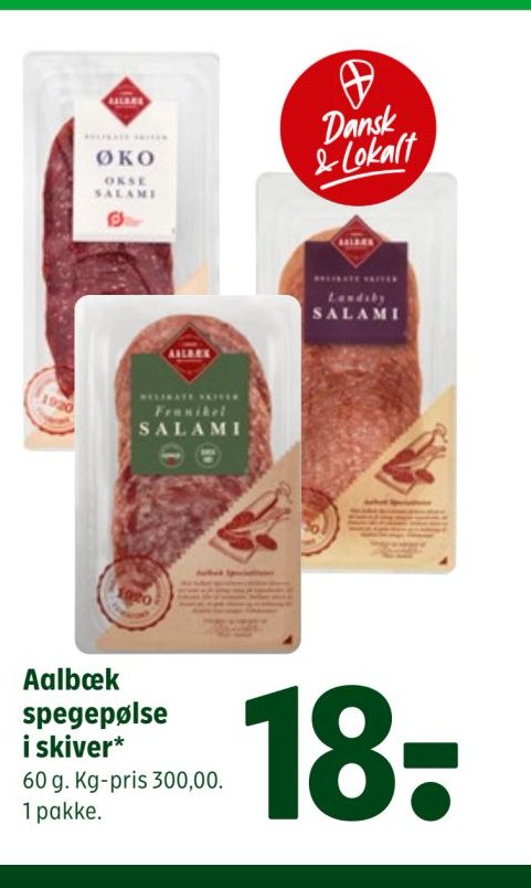 Aalbæk spegepølse i skiver – Coop 365discount