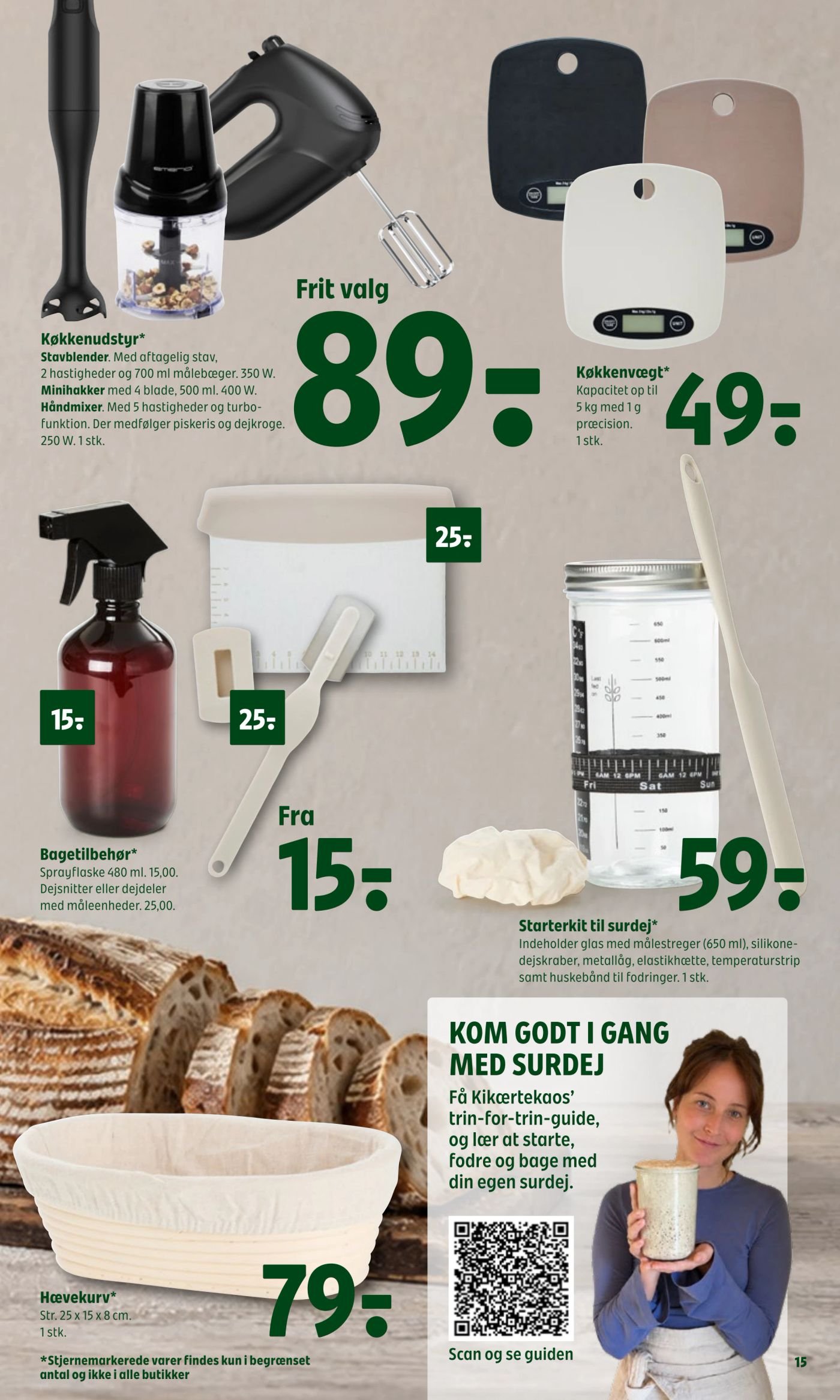 Bagetilbehør* Sprøjtflaske 480 ml. 15,00 Dejsnitter eller dejdele med måleenheder. 25,00 – Coop 365discount