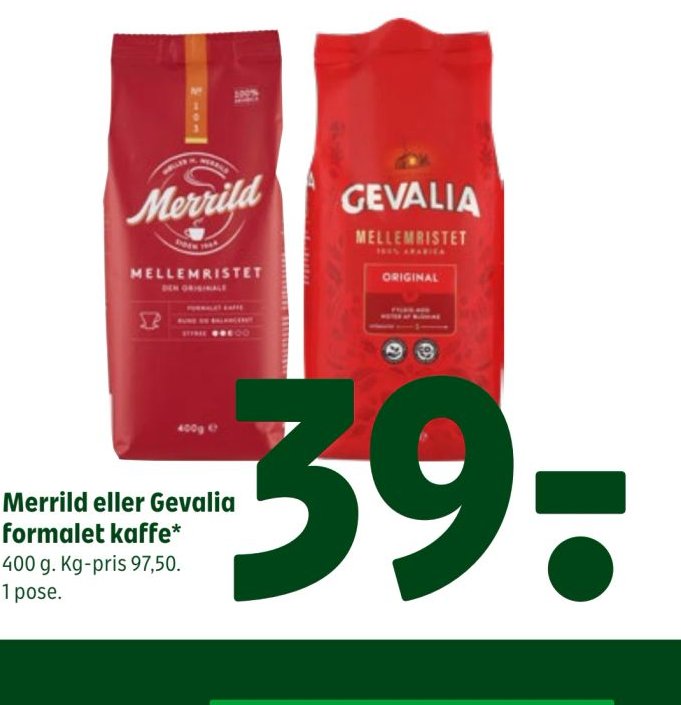 Merrild eller Gevalia formalet kaffe – Coop 365discount