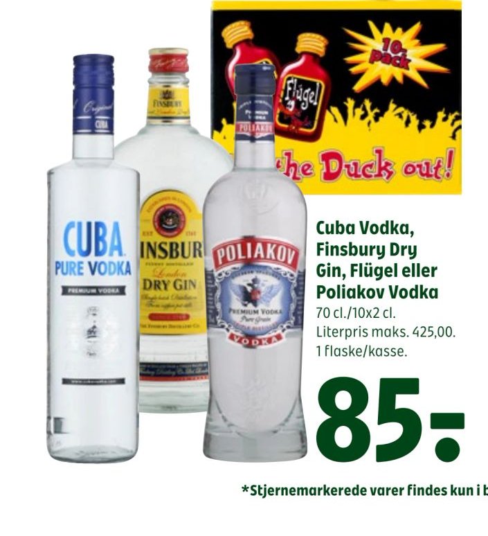 Cuba Vodka, Finsbury Dry Gin, Flügel eller Poliakov Vodka – Coop 365discount