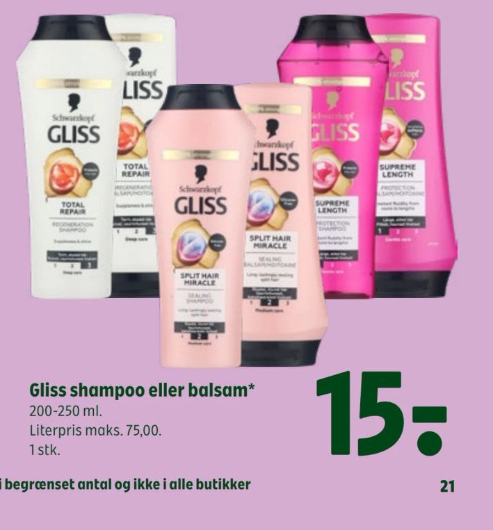 Gliss shampoo eller balsam – Coop 365discount