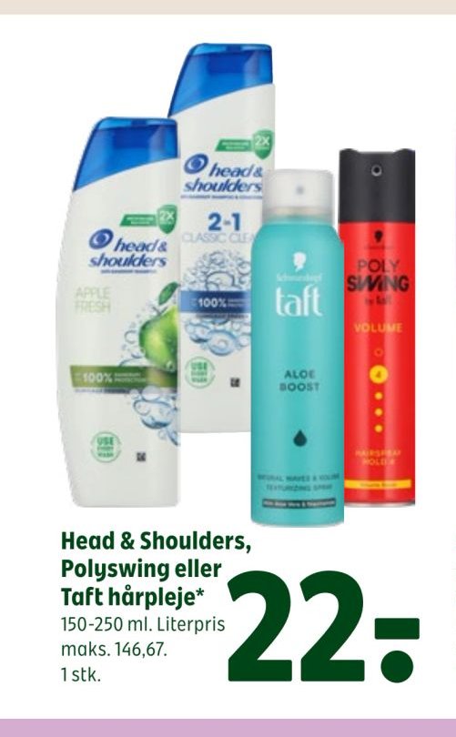 Head & Shoulders, Polyswing eller Taft hårpleje – Coop 365discount