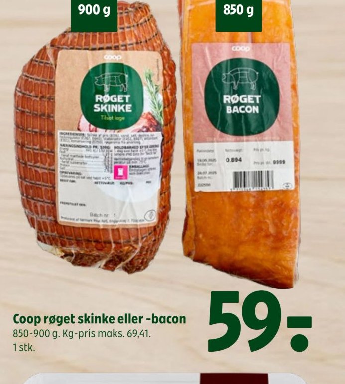 Coop røget skinke eller -bacon – Coop 365discount