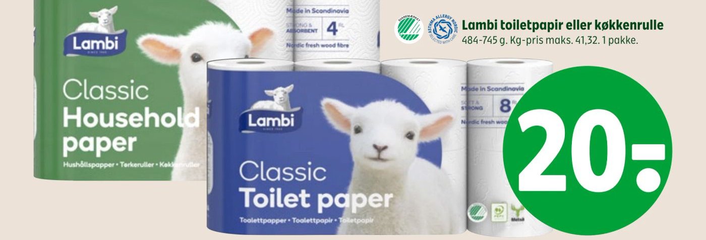 Lambi toiletpapir eller køkkenrulle – Coop 365discount