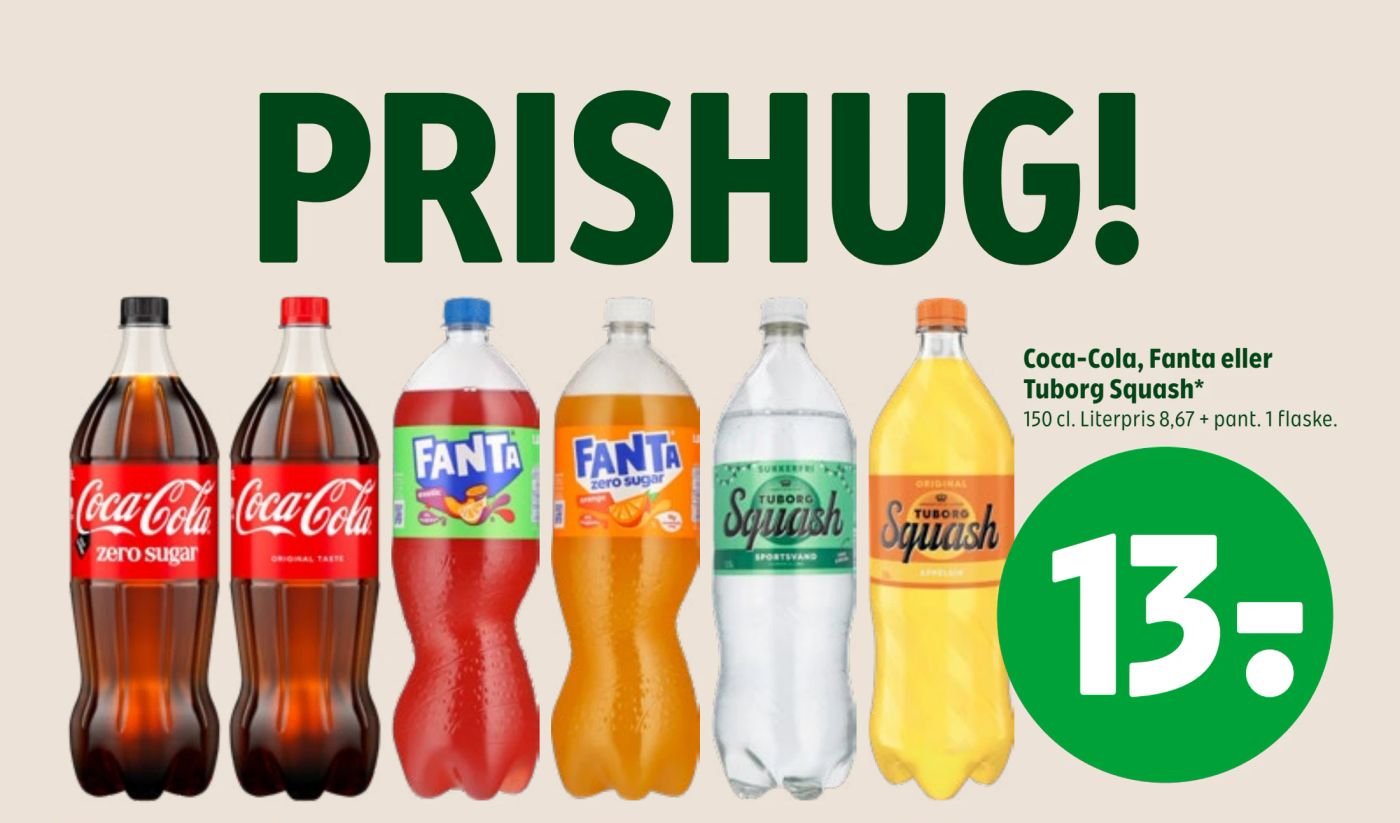 Coca-Cola, Fanta eller Tuborg Squash – Coop 365discount