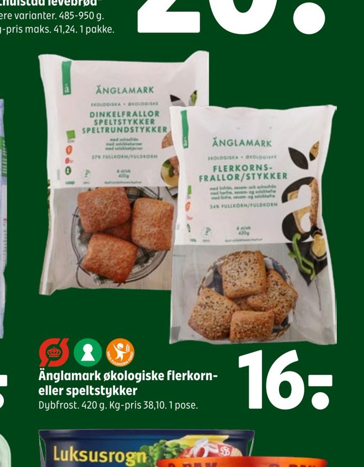 Änglamark økologiske flerkorn- eller speltstykker – Coop 365discount