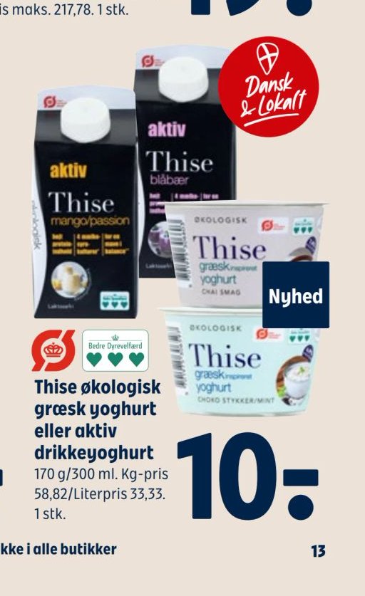 Thise økologisk græsk yoghurt eller aktiv drikkeyoghurt – Coop 365discount