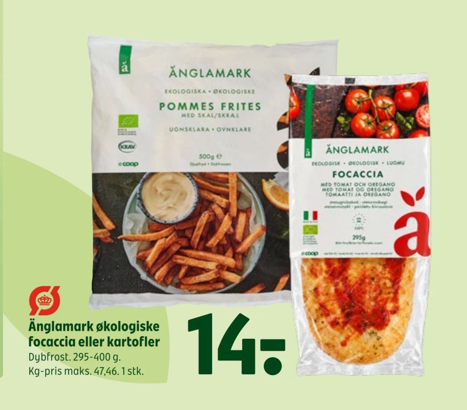 Änglamark økologiske focaccia eller kartofler – Coop 365discount