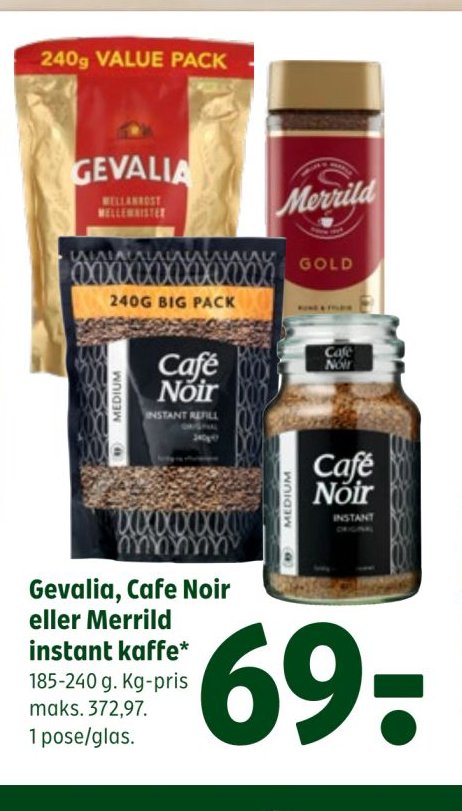Gevalia, Cafe Noir eller Merrild instant kaffe* – Coop 365discount