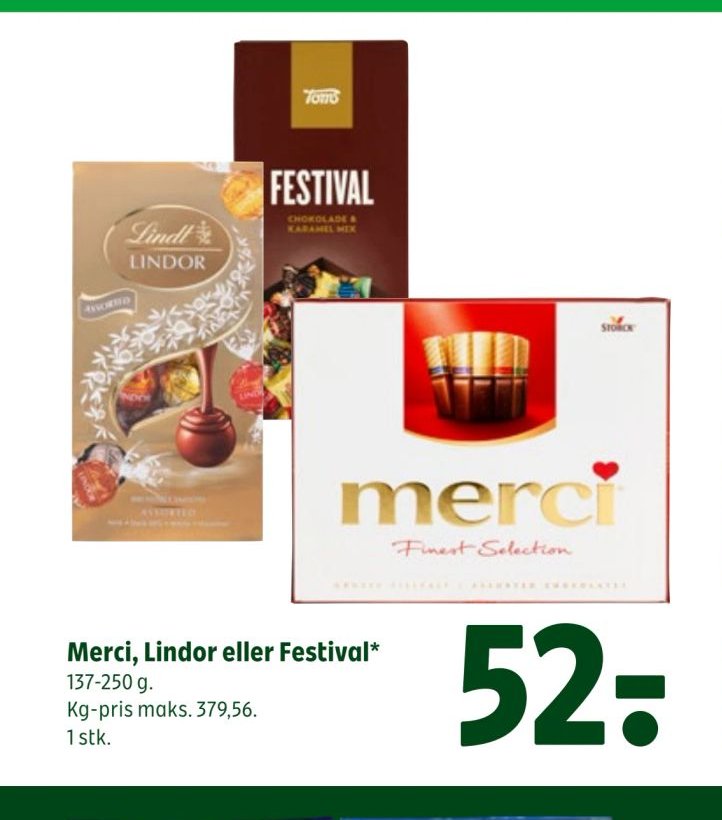 Merci, Lindor eller Festival – Coop 365discount
