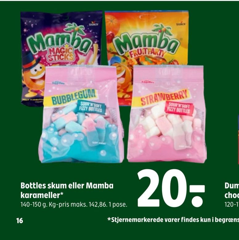 Bottles skum eller Mamba karameller – Coop 365discount