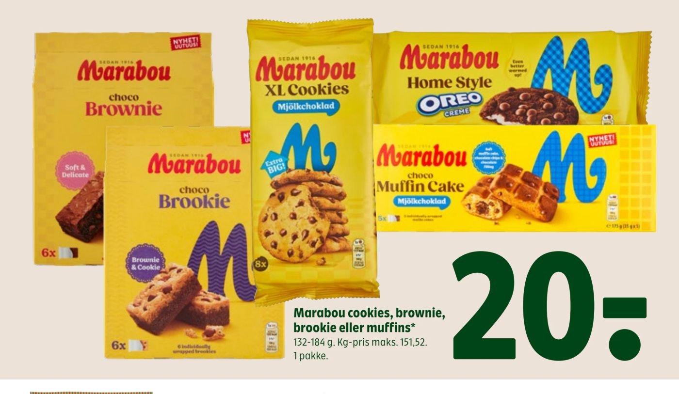 Marabou cookies, brownie, brookie eller muffins – Coop 365discount