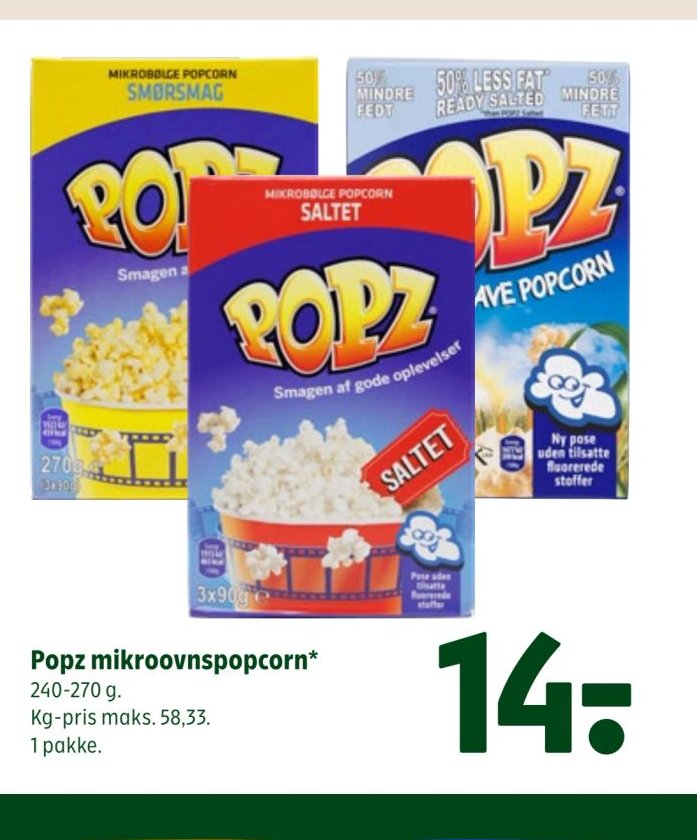 Popz mikroovnspopcorn – Coop 365discount
