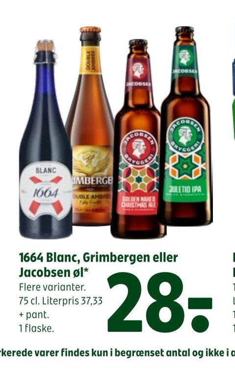 1664 Blanc, Grimbergen eller Jacobsen øl* – Coop 365discount
