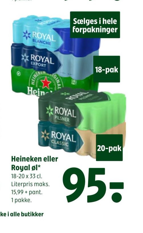 Heineken eller Royal øl* – Coop 365discount