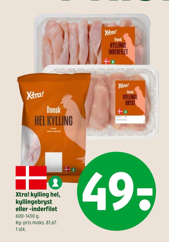 Xtra! kylling hel, kyllingebryst eller -inderfilet – Coop 365discount