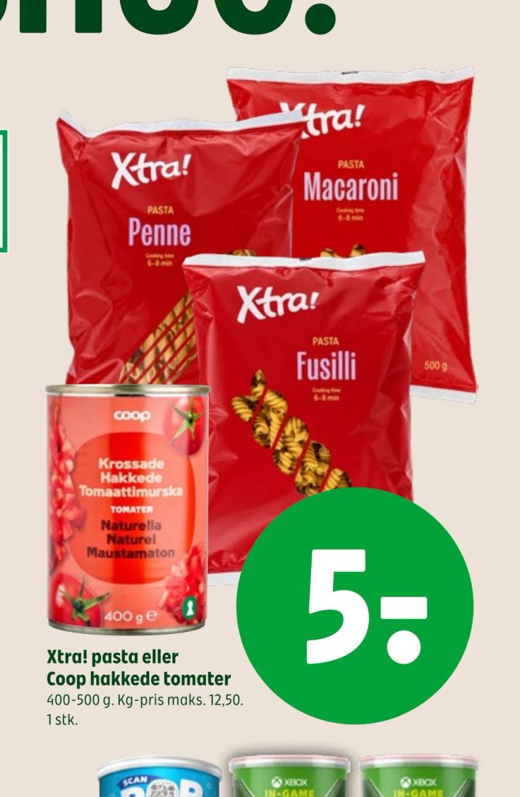Xtra! pasta eller Coop hakkede tomater – Coop 365discount