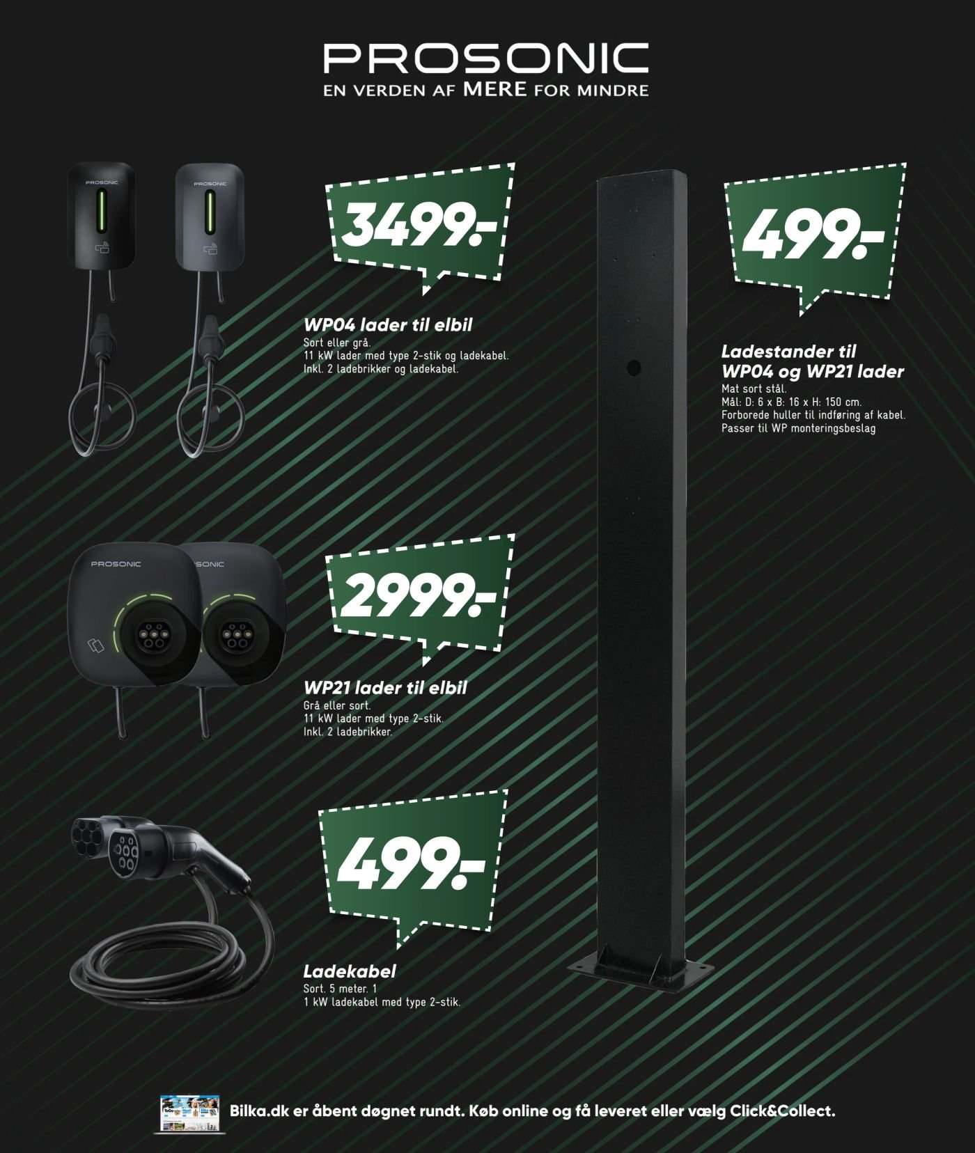 Ladestander til WP04 og WP21 lader – Bilka
