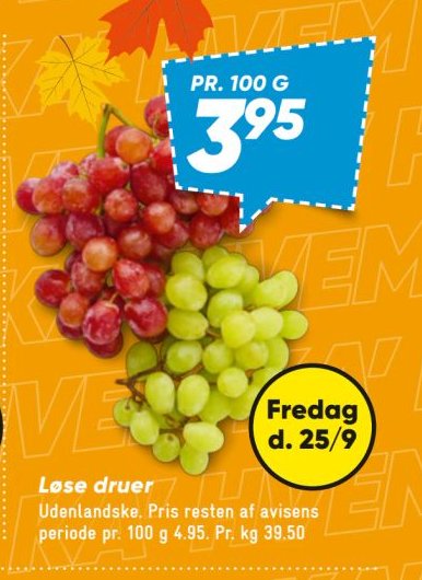 Løse druer – Bilka