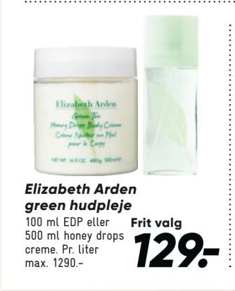 Elizabeth Arden green hudpleje 100 ml EDP eller 500 ml honey drops creme – Bilka