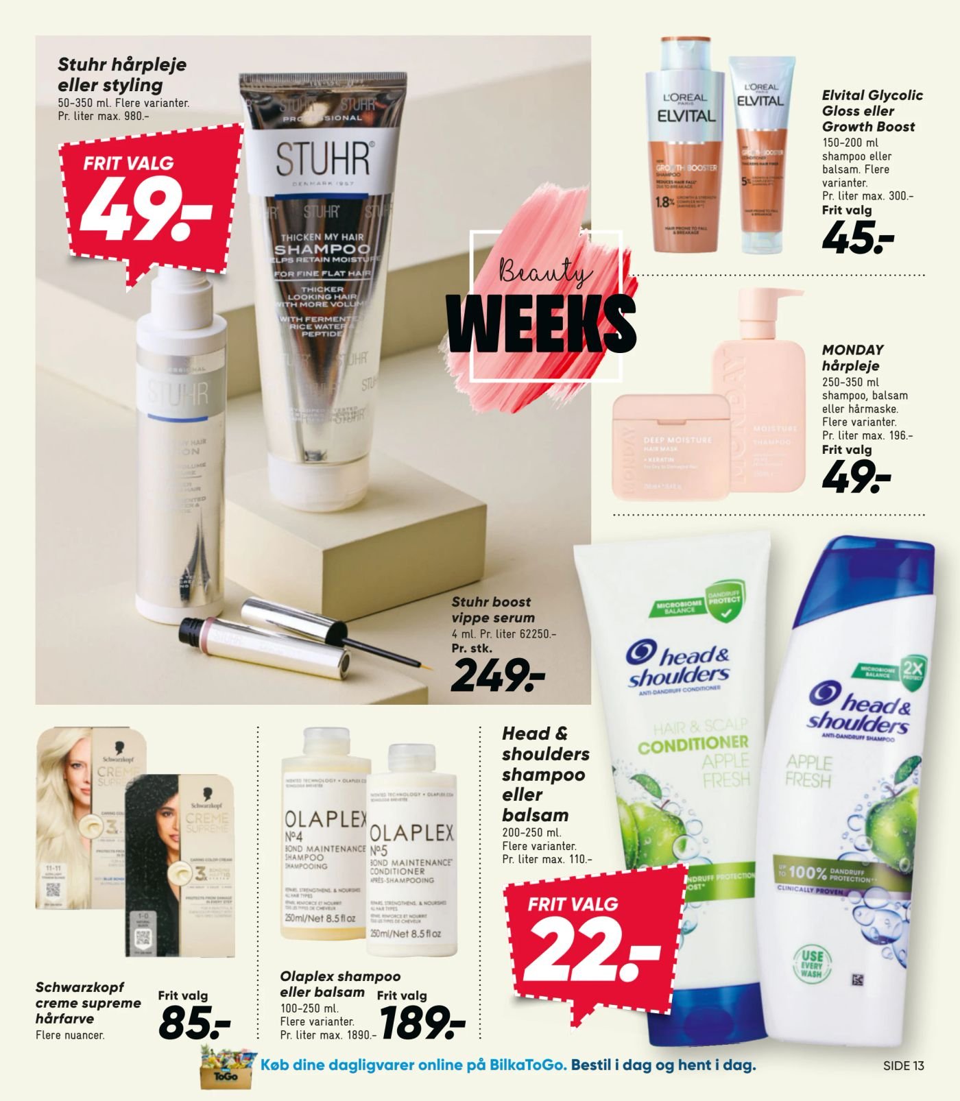 Stuhr hårpleje eller styling 50-350 ml. Flere varianter. Pr. liter max. 980.- – Bilka