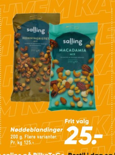 Nøddeblandinger 200 g. Flere varianter – Bilka