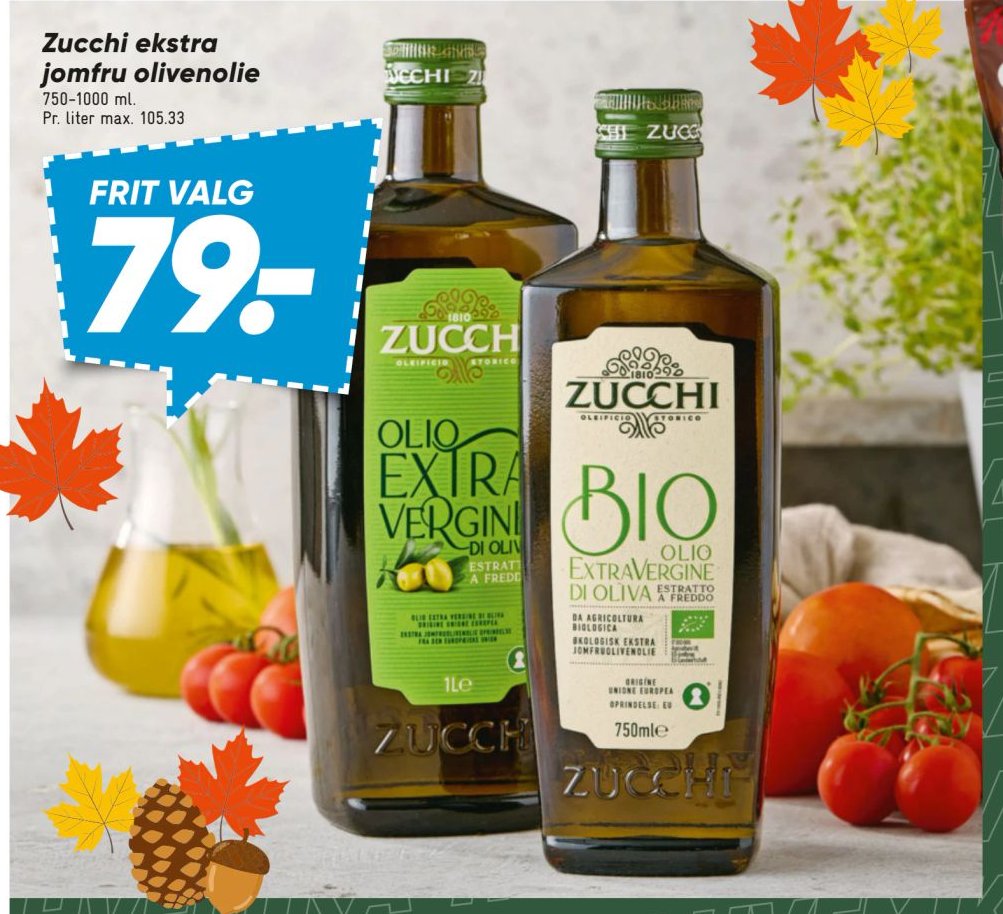 Zucchi ekstra jomfru olivenolie 750-1000 ml – Bilka
