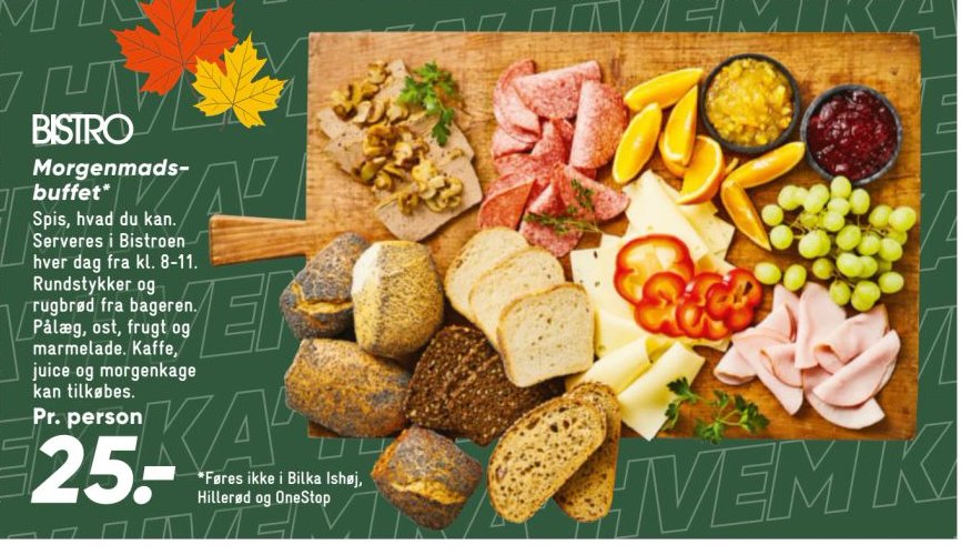 Morgenmads- buffet Pr. person – Bilka