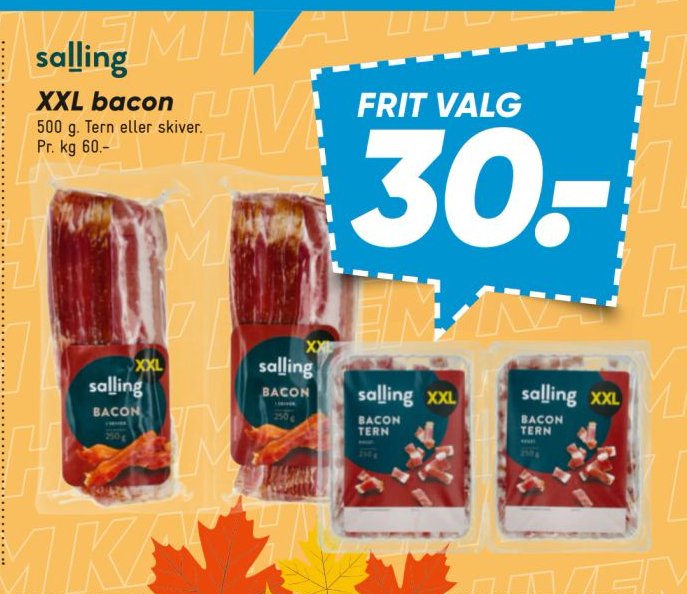 Salling XXL bacon 250 g, tern, skiver – Bilka