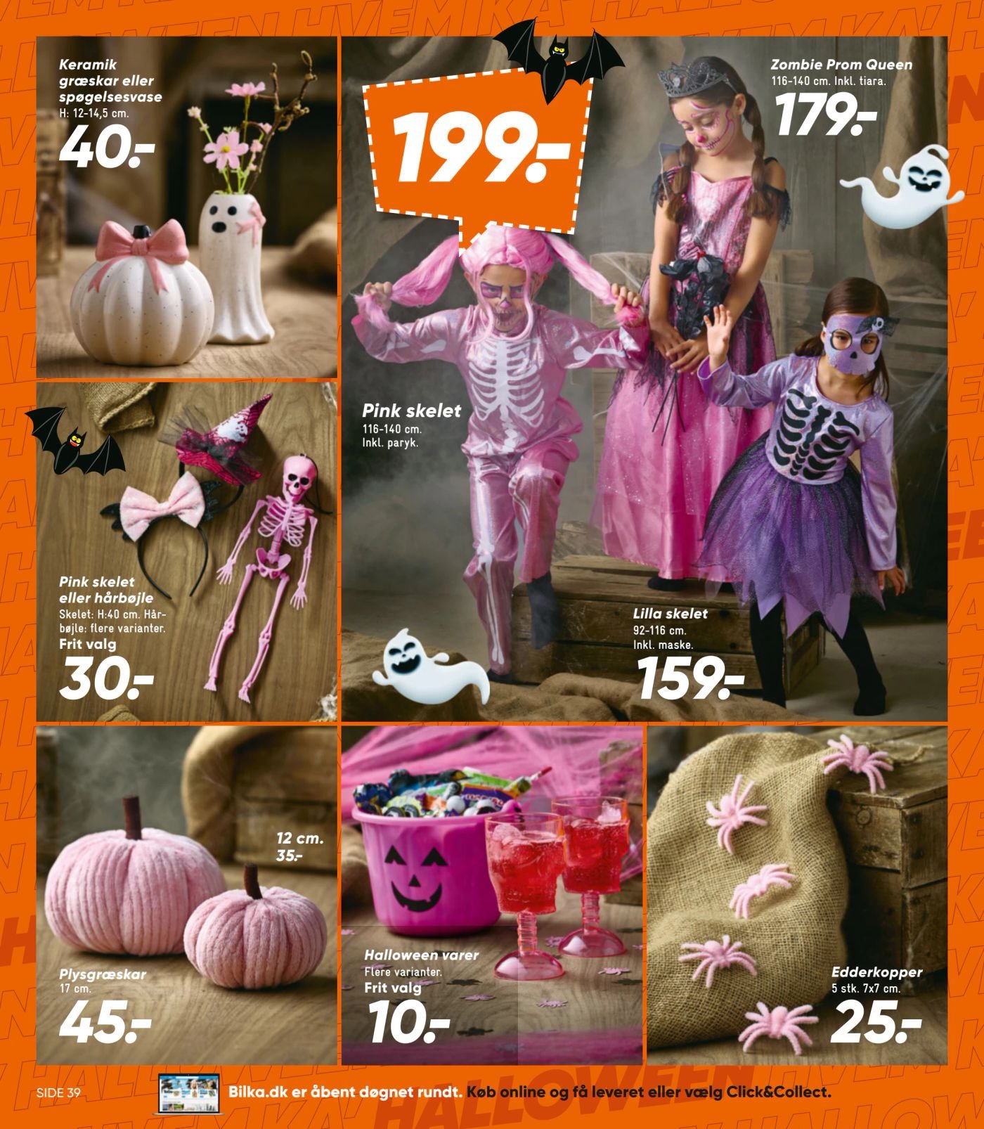 Keramik græskar eller spøgelsesvase H: 7-15 cm. – Bilka